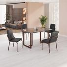 Conjunto Sala de Jantar Mesa 120x90cm Base Lunna Tampo Mdf com Vidro Malibu