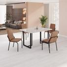 Conjunto Sala de Jantar Mesa 120x90cm Base Lunna Tampo Mdf Laca com Vidro Malibu