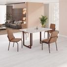 Conjunto Sala de Jantar Mesa 120x90cm Base Lunna Tampo Mdf Laca com Vidro Malibu Conjunto Sala de Jantar Mesa 120x90cm Base Lunna Tampo Mdf Laca com Vidro Malibu