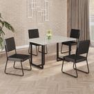 Conjunto Sala de Jantar Mesa 120x90cm Base Lunna Tampo Mdf Laca com Vidro Napoli Conjunto Sala de Jantar Mesa 120x90cm Base Lunna Tampo Mdf Laca com Vidro Napoli