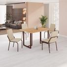 Conjunto Sala de Jantar Mesa 120x90cm Base Lunna Tampo Mdf