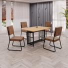 Conjunto Sala de Jantar Mesa 120x90cm Base Pérola Tampo Mdf Napoli