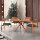 Conjunto Sala de Jantar Mesa 135cm Tampo Redondo Laminado e 4 Cadeiras Hope