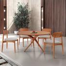 Conjunto Sala de Jantar Mesa 135cm Tampo Redondo Laminado e 4 Cadeiras Hope