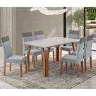 Conjunto Sala de Jantar Mesa 154cm Tampo e Vidro Atlas e 6 Cadeiras Paris Madetal
