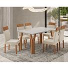 Conjunto Sala de Jantar Mesa 154cm Tampo e Vidro Atlas e 6 Cadeiras Paris Madetal