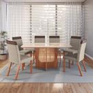 Conjunto Sala de Jantar Mesa 160cm com Tampo de Vidro Luma com 4 Cadeiras em Madeira Maciça Alice Móveis Zamarchi Conjunto Sala de Jantar Mesa 160cm com Tampo de Vidro Luma com 4 Cadeiras em Madeira Maciça Alice Móveis Zamarchi