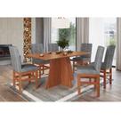Conjunto Sala de Jantar Mesa 160cm e 6 Cadeiras em Madeira Maciça 147/14 Móveis Zamarchi Conjunto Sala de Jantar Mesa 160cm e 6 Cadeiras em Madeira Maciça 147/14 Móveis Zamarchi