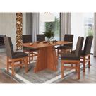 Conjunto Sala de Jantar Mesa 160cm e 6 Cadeiras Joli 147/14 Móveis Zamarchi