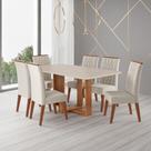 Conjunto Sala de Jantar Mesa 160cm Moscato e 6 Cadeiras Cristal Viero