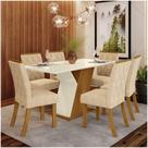 Conjunto Sala De Jantar Mesa 160cm Vidro 6 Cadeiras