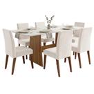 Conjunto Sala de Jantar Mesa 1,60m Maira 6 Cadeiras Milano Viero Conjunto Sala de Jantar Mesa 1,60m Maira 6 Cadeiras Milano Viero