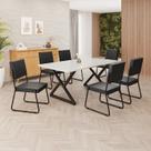 Conjunto Sala de Jantar Mesa 160x90cm Base Império Tampo Mdf Laca com Vidro Napoli Conjunto Sala de Jantar Mesa 160x90cm Base Império Tampo Mdf Laca com Vidro Napoli