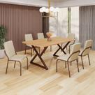 Conjunto Sala de Jantar Mesa 160x90cm Base Império Tampo Mdf Malibu
