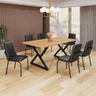 Conjunto Sala de Jantar Mesa 160x90cm Base Império Tampo MDF Malibu Preto Conjunto Sala de Jantar Mesa 160x90cm Base Império Tampo MDF Malibu Preto