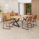 Conjunto Sala de Jantar Mesa 160x90cm Base Império Tampo MDF Napoli Preto/Marrom
