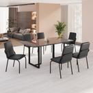 Conjunto Sala de Jantar Mesa 160x90cm Base Lunna Tampo Mdf Laca com Vidro Malibu