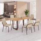 Conjunto Sala de Jantar Mesa 160x90cm Base Lunna Tampo Mdf Malibu