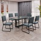 Conjunto Sala de Jantar Mesa 160x90cm Base Pérola Tampo Mdf Laca com Vidro Napoli