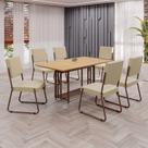 Conjunto Sala de Jantar Mesa 160x90cm Base Pérola Tampo Mdf Napoli Conjunto Sala de Jantar Mesa 160x90cm Base Pérola Tampo Mdf Napoli