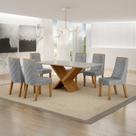 Conjunto Sala de Jantar Mesa 180cm Tampo de 2,5cm com 6 Cadeiras Aurora