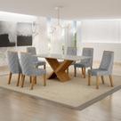 Conjunto Sala de Jantar Mesa 180cm Tampo de 2,5cm com 6 Cadeiras Aurora Conjunto Sala de Jantar Mesa 180cm Tampo de 2,5cm com 6 Cadeiras Aurora