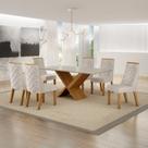 Conjunto Sala de Jantar Mesa 180cm Tampo de 2,5cm com 6 Cadeiras Aurora Conjunto Sala de Jantar Mesa 180cm Tampo de 2,5cm com 6 Cadeiras Aurora