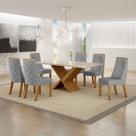 Conjunto Sala de Jantar Mesa 180cm Tampo de 4,0cm com 6 Cadeiras Aurora Conjunto Sala de Jantar Mesa 180cm Tampo de 4,0cm com 6 Cadeiras Aurora