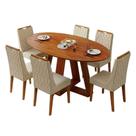 Conjunto Sala De Jantar Mesa 1,80m Vick 6 Cadeiras Bel Madeirado-cappuccino