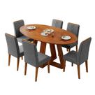 Conjunto Sala de Jantar Mesa 1,80m Vick 6 Cadeiras Tati