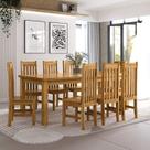 Conjunto Sala de Jantar Mesa 220cm Retangular e 8 Cadeiras 100% Madeira Maciça Creta Espresso Móveis