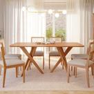 Conjunto Sala de Jantar Mesa 6 Cadeiras MDF 180cm Cacau Palmas Marrom