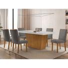 Conjunto Sala de Jantar Mesa Aida 180 cm com Vidro e 6 Cadeiras Lunara