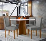 Conjunto Sala de Jantar Mesa Anitta 120X80 4 Cadeiras Ana Ype/Off White/Linho Cinza Claro Conjunto Sala de Jantar Mesa Anitta 120X80 4 Cadeiras Ana Ype/Off White/Linho Cinza Claro