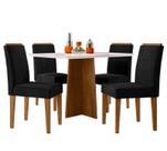 Conjunto Sala de Jantar Mesa Anitta 120X80 4 Cadeiras Ana Ype/Off White/Veludo Preto