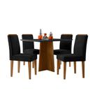 Conjunto Sala de Jantar Mesa Anitta 120X80 4 Cadeiras Ana Ype/Preto/Veludo Preto