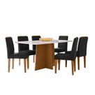 Conjunto Sala de Jantar Mesa Anitta 160X90 6 Cadeiras Ana Ype/Off White/Veludo Preto