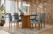 Conjunto Sala de Jantar Mesa Anitta 160X90 6 Cadeiras Ana Ype/Preto/Linho Cinza Claro