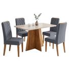 Conjunto Sala de Jantar Mesa Anjos 4 Lugares Tampo em MDF Cinza 1,20m Viero Móveis Conjunto Sala de Jantar Mesa Anjos 4 Lugares Tampo em MDF Cinza 1,20m Viero Móveis