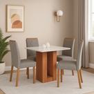 Conjunto Sala de Jantar Mesa Ariela com 4 Cadeira em MDF Clarice Cimol
