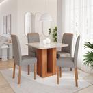 Conjunto Sala de Jantar Mesa Ariela com 4 Cadeira em MDF Clarice Cimol