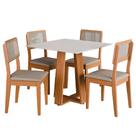 Conjunto Sala de Jantar Mesa Athenas Quadrada 4 Cadeiras Santiago Dobuê