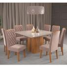 Conjunto Sala de Jantar Mesa Bela com 8 Cadeiras Iza