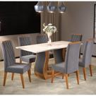 Conjunto Sala de Jantar Mesa Bertioga 6 Cadeiras Cristal Viero