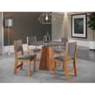 Conjunto Sala de Jantar Mesa Chilli 90cm Tampo Redondo com 4 Cadeiras Sol