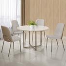 Conjunto Sala de Jantar Mesa com 4 Cadeiras California Marrom/Fendi Conjunto Sala de Jantar Mesa com 4 Cadeiras California Marrom/Fendi