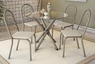 Conjunto Sala de Jantar Mesa com 4 Cadeiras Estofadas 683 Kappesberg Crome