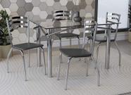 Conjunto Sala de Jantar Mesa com 4 Cadeiras Estofadas Cromado 095 Kappesberg Crome Conjunto Sala de Jantar Mesa com 4 Cadeiras Estofadas Cromado 095 Kappesberg Crome
