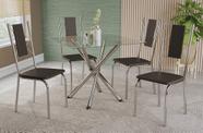 Conjunto Sala de Jantar Mesa com 4 Cadeiras Estofadas Cromado 794 Kappesberg Crome