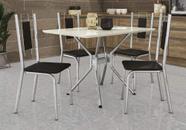 Conjunto Sala de Jantar Mesa com 4 Cadeiras Estofadas Cromado 838 Kappesberg Crome